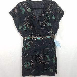 Nanette Lepore Beaded Black Cocktail Dress 6